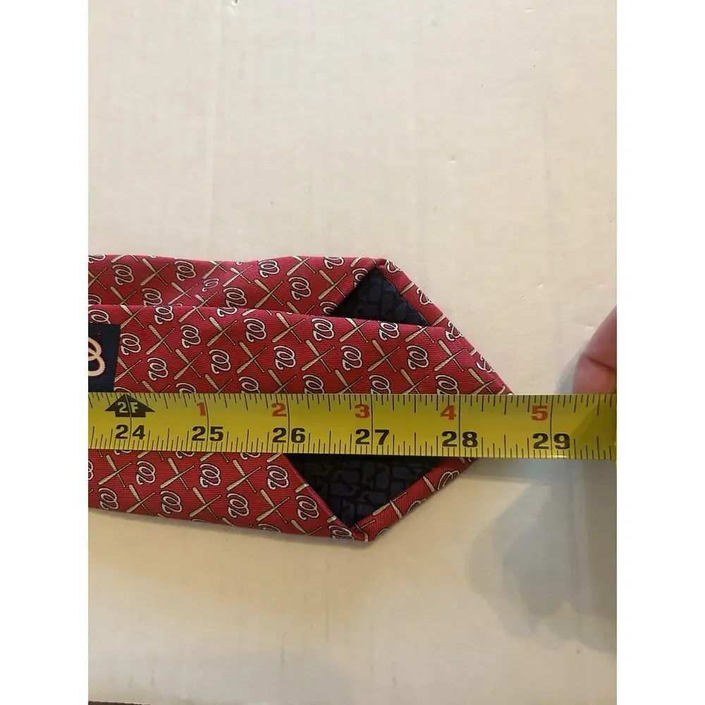 Vineyard Vines Washington Nationals Baseball Red Silk Tie 3.5” Custom Collection